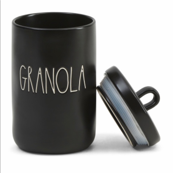 RAE DUNN BLACK PLATES,SERVING SPOONS & GRANOLA JAR - Picture 2 of 3